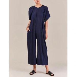 APIECE APART Soleil Balloon Sleeve Jumpsuit in Navy Size US 6